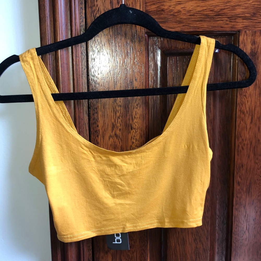 Yellow Cropped Tank Top